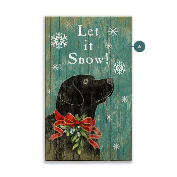 Let It Snow Black Lab Dog Christmas Wall Sign Wood or Metal