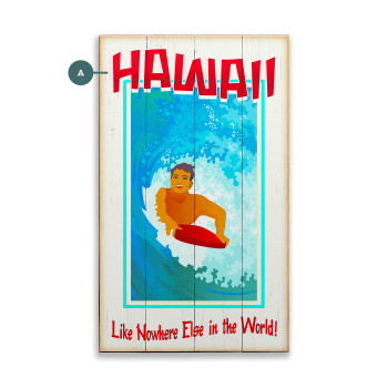 Hawaii Like Nowhere Else Surfer Ocean Scene Wall Sign Wood or Metal