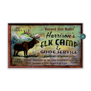 Harrison's Elk Camp and Guide Service Wall Sign Wood or Metal