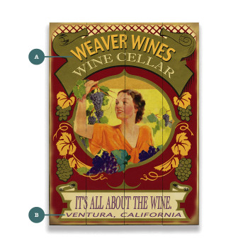 Personalized Weaver Wines Cellar It's All About Wine Wall Sign Wood or Metal