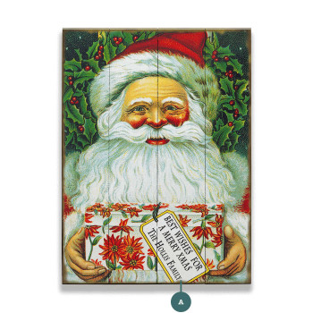 Personalized Best Wishes Merry Christmas Santa Claus Wall Sign Wood or Metal