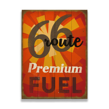 Route 66 Premium Fuel Wall Sign Wood or Metal