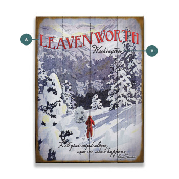 Personalized Leavenworth WA Let Your Mind Wander Ski Scene Wall Sign Wood or Metal