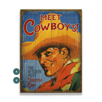 Personalized Meet the Cowboys Hitchin' Post Western Wall Sign Wood or Metal