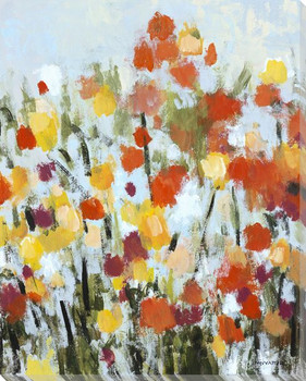 Fields of Vermillion Flowers Wrapped Canvas Giclee Print Wall Art