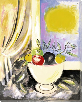 Bowl of Assorted Fruit Wrapped Canvas Giclee Print Wall Art