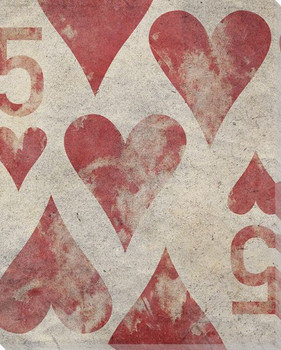 Five of Hearts Wrapped Canvas Giclee Print Wall Art