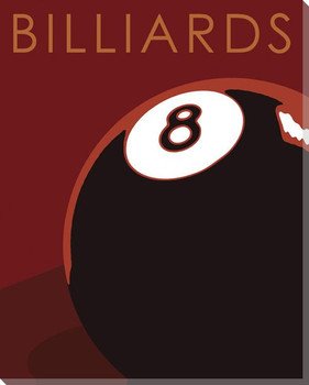 Billiards with 8 Ball Wrapped Canvas Giclee Print Wall Art
