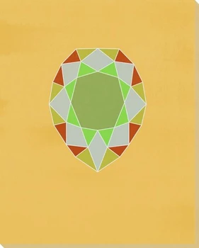 Graphic Gemstone Pear Cut Wrapped Canvas Giclee Art Print Wall Art