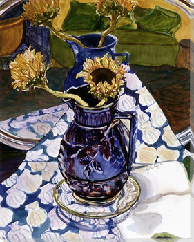 Cobalt Vase Wrapped Canvas Giclee Print Wall Art