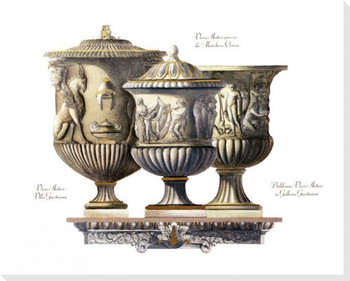Antique Vases I Wrapped Canvas Giclee Print Wall Art