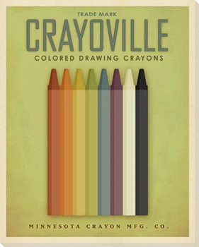 Crayoville Crayons Green Wrapped Canvas Giclee Print Wall Art