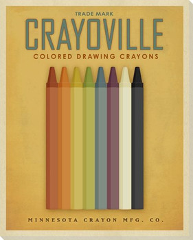 Crayoville Crayons Yellow Wrapped Canvas Giclee Print Wall Art