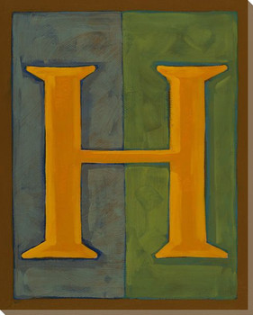 Block Letter H Wrapped Canvas Giclee Print Wall Art