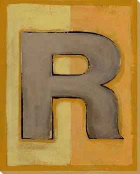 Block Letter R Wrapped Canvas Giclee Print Wall Art