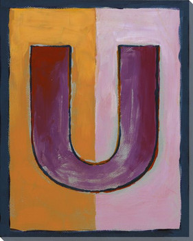 Block Letter U Wrapped Canvas Giclee Print Wall Art