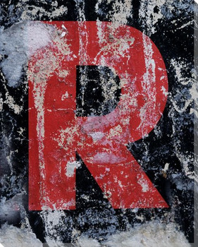 Colorful Letter R Wrapped Canvas Giclee Print Wall Art