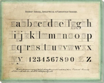 Constructing Letter Variously Shaded Wrapped Canvas Giclee Print