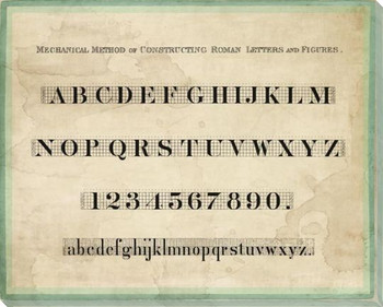 Constructing Letter Roman Wrapped Canvas Giclee Art Print Wall Art