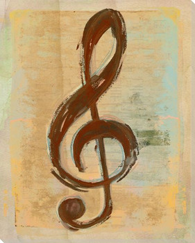 Musical Symbol Treble Clef Wrapped Canvas Giclee Print Wall Art