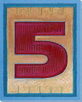 Block Number 5 Wrapped Canvas Giclee Print Wall Art