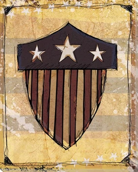 American Shield Wrapped Canvas Giclee Print Wall Art