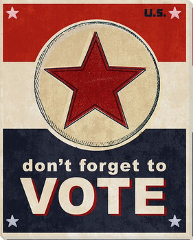 Election: Don't Forget to Vote Wrapped Canvas Giclee Print