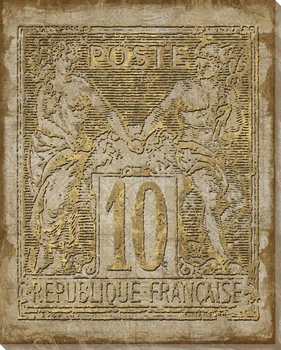 Poste Francaise Light Quatre Stamp Wrapped Canvas Giclee Print