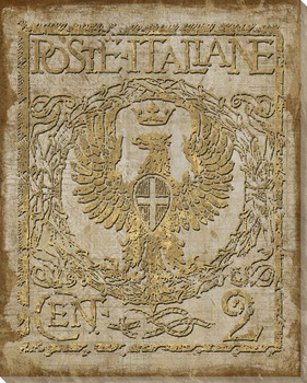 Poste Italiane Light Uno Stamp Wrapped Canvas Giclee Print Wall Art