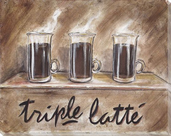 Triple Latte Wrapped Canvas Giclee Print Wall Art