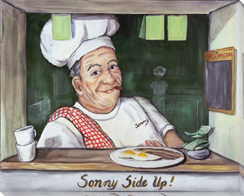 Sonny Side Up Chef Wrapped Canvas Giclee Print Wall Art