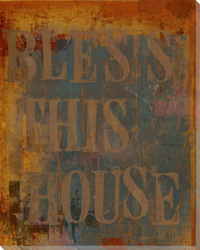 Urban "Bless This House" Wrapped Canvas Giclee Print Wall Art