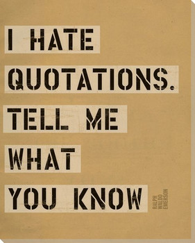 I Hate Quotations... Saying Wrapped Canvas Giclee Print Wall Art