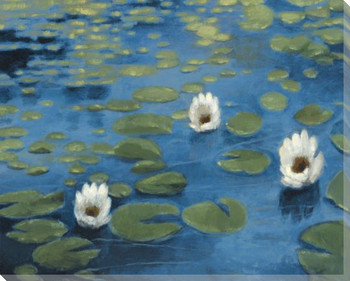 Lilies At Dawn Wrapped Canvas Giclee Print Wall Art