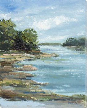 After the Rain River Scene Wrapped Canvas Giclee Print Wall Art