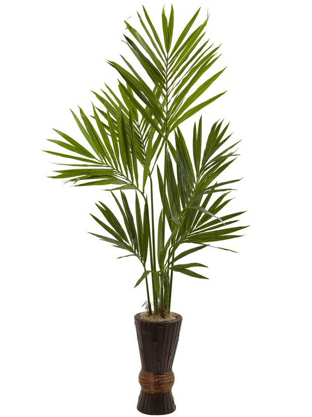 6' Bamboo Silk Tree with Planter Artificial Trees Silk Trees