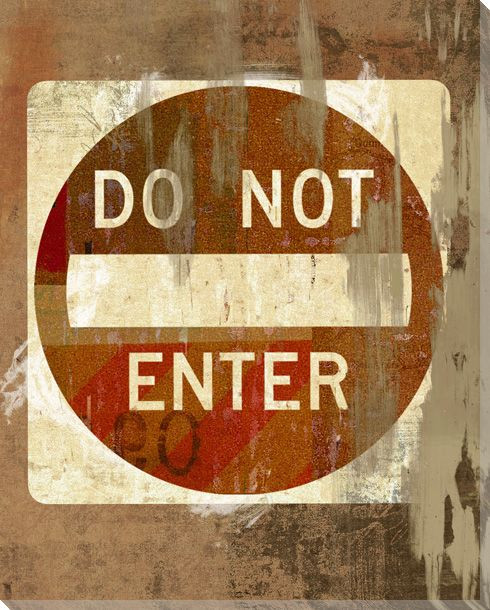 Road Sign Do Not Enter Wrapped Canvas Giclee Print Wall Art
