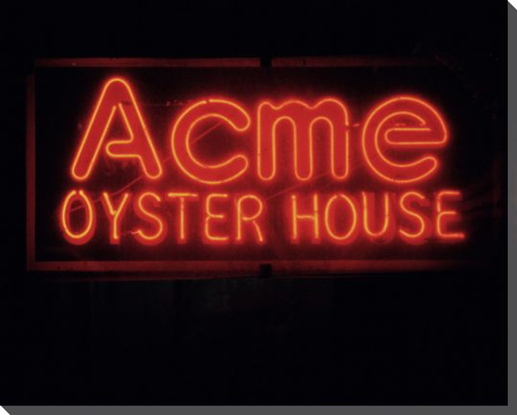 Acme Oyster House Neon Sign Wrapped Canvas Giclee Print Wall Art