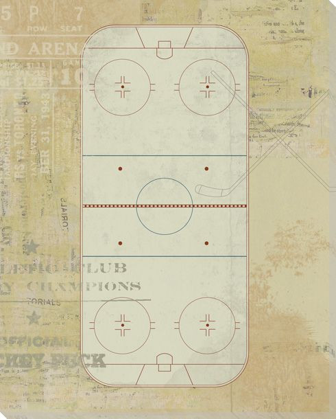 Hockey Rink Diagram Wrapped Canvas Giclee Print Wall Art