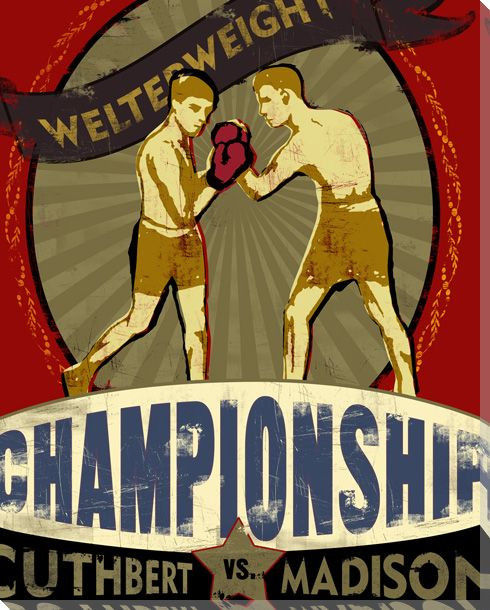 Championship Corner Boxing Wrapped Canvas Giclee Print Wall Art