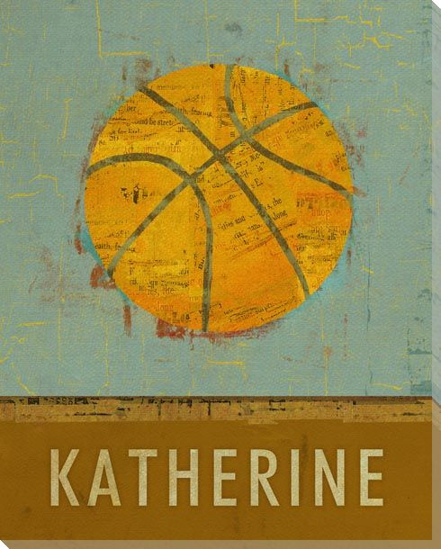 Personalized Basketball Wrapped Canvas Giclee Print Wall Art