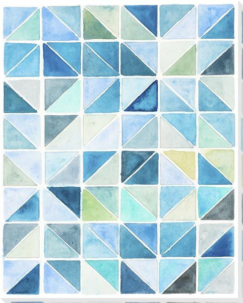 Coastal Mosaic Wrapped Canvas Giclee Art Print Wall Art