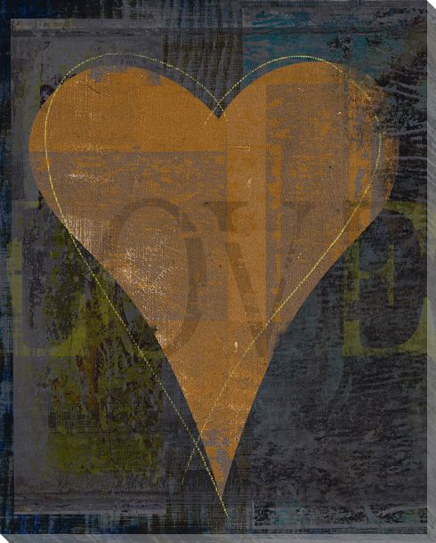 Love Heart Wrapped Canvas Giclee Print Wall Art