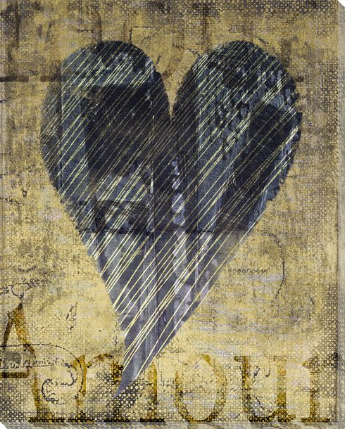 Amour Heart Wrapped Canvas Giclee Print Wall Art