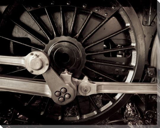 Train Detail II Wrapped Canvas Giclee Print Wall Art