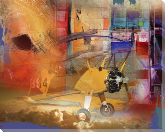 Voyage Airplane Wrapped Canvas Giclee Print Wall Art