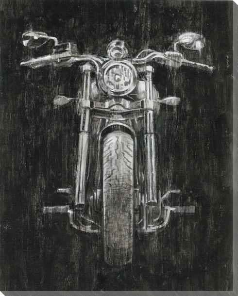 Steel Horse I Motorcycle Wrapped Canvas Giclee Print Wall Art