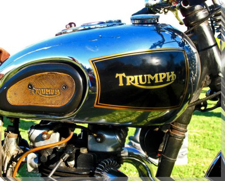 Triumph Motorcycle Gas Tank Wrapped Canvas Giclee Print Wall Art