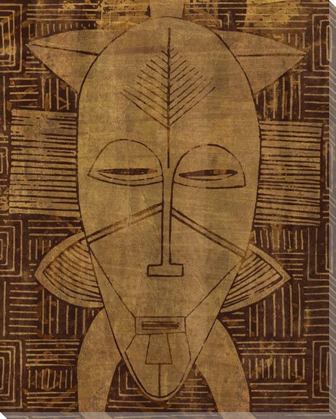 Tribal Mask 1 Wrapped Canvas Giclee Print Wall Art