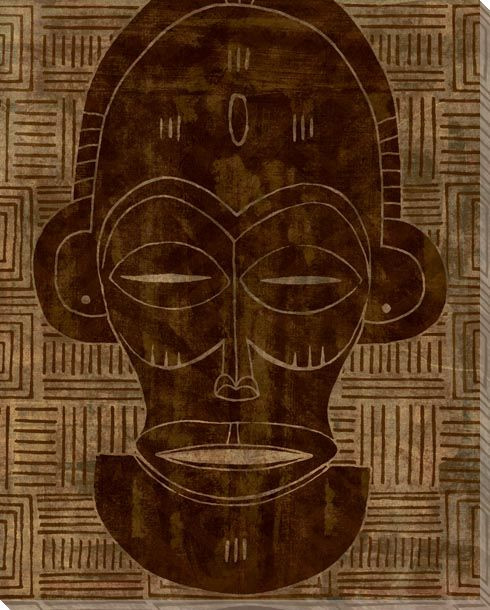 Tribal Mask 4 Wrapped Canvas Giclee Print Wall Art